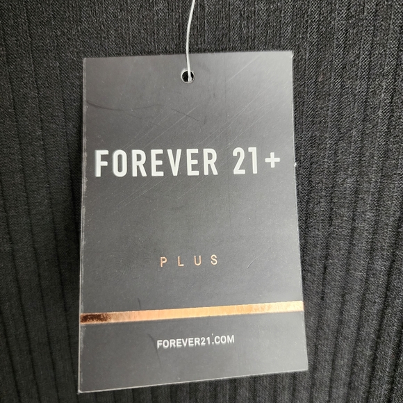 Forever 21 Plus Bodysuit Ribbed Black Knit Puff Long Sleeve NWT Size 2X - Picture 5 of 16